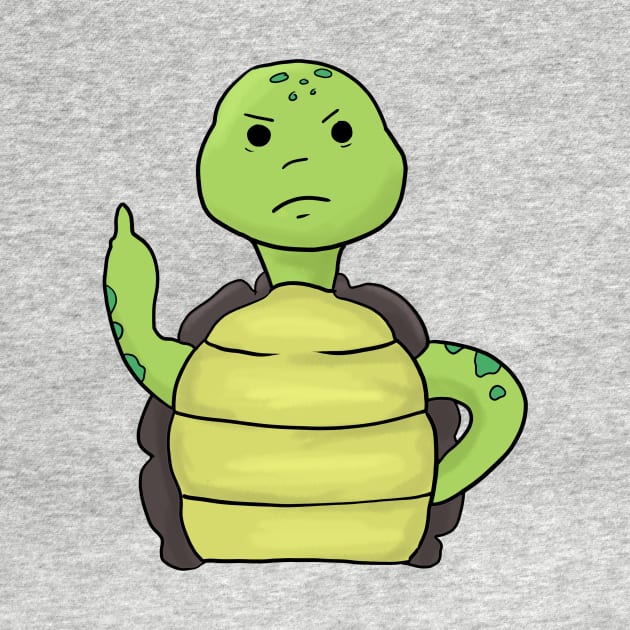 Grumpy Turtle Holding Middle finger funny gift by Mesyo